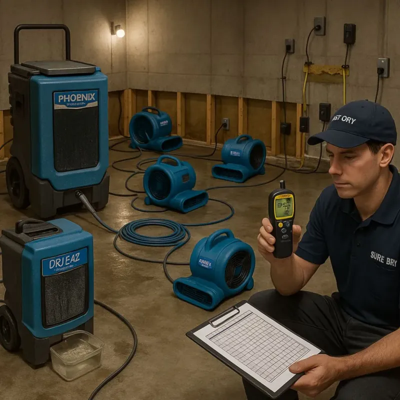 Structural Drying and Dehumidification process in Rusk County, WI